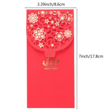40 Stück Chinesische Rote Umschläge Glücklich Geld Umschläge Hochzeit Rot Paket Für Neu Jahr Hochzeit (7X3.4 Zoll)