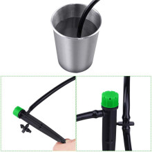 120 Stycken 360 Graders Justerbara Bevattningsdroppar med Hullingförsedda Kopplingar för 4/7 mm Rör, Bevattningssystem med Vattenflöde