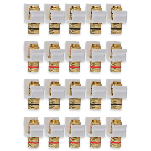 Speaker Post Snap-in Banana  Jack - White, 20Pcs