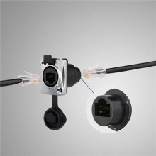 3X IP67 Netzwerk RJ45 Wasserdichte Steckverbinder / Ethernet RJ45 Wasserdichter Stecker + Wasserdichte Buchse für Outdoor-Ethernet