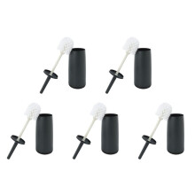 5X Brosses de Toilette et Supports Brosse de Cuvette de Toilette avec Support Gris Foncé pour Salle de Bains Brosse de Toilette Design Moderne avec