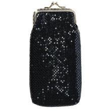 CTM Women's Mesh Cigarette or Glasses Case with Kiss Lock Closure