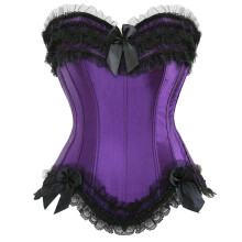 Victorian Strapless Corset Top for Women Body Shaper-Purple L