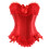 Women's Victorian Strapless Overbust Corset Bustier-Red XL 1