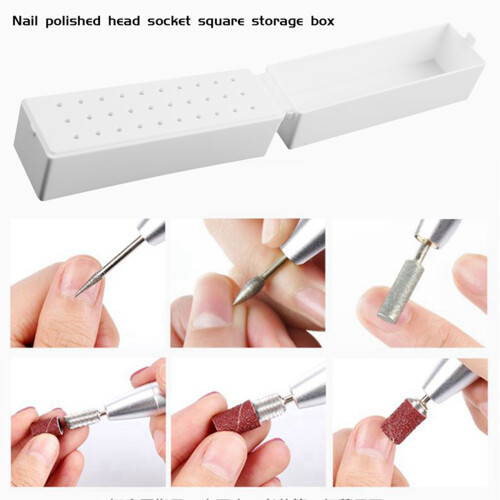Nail Drill Bits Holder Dustproof Stand Displayer Organizer Container 30 Holes Manicure Tools Acrylic Cover case Manicure Tools 2