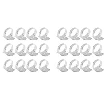 24 Pièces en Acier Couleur Métal Décor de Table Porte-Anneau de Serviette Ressort pour Cadre de Mariage, Dîner de Pâques, Saint Valentin