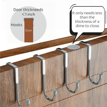 10 Pack over Door and Cabinet Hooks - for Towels, Bags, and Clothes, Space-Saving Bathroom, Kitchen, or Dorm Room Door