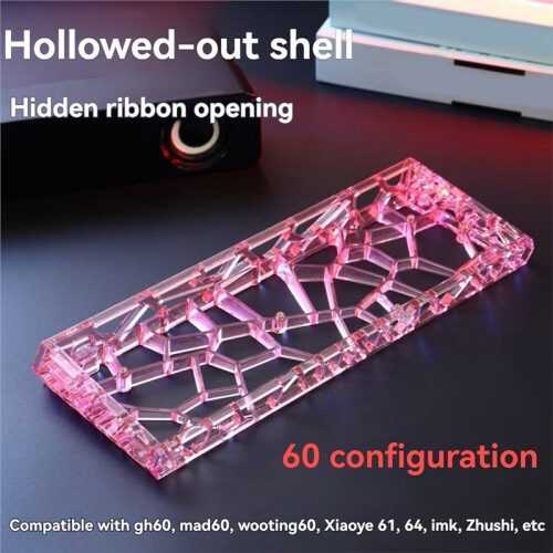 GH60 Hole Hollow Keyboard Shell PC Material for Mad60/AULA Win60 Wooting60 Mechanical Keyboard Shell A 2