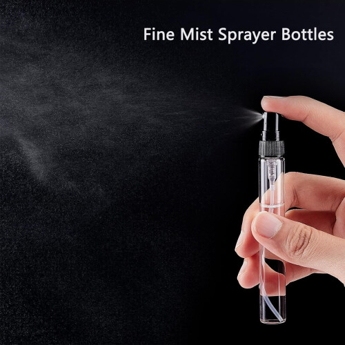 GOTRUST 22PCS Mini Glass Perfume Bottles, 3ml 5ml 10ml Transparent Makeup Atomizer Sprayer, Portable Refillable Sample Bottle, Fine Mist Atomiser for 2
