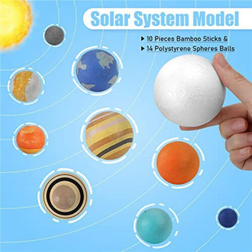 Solar System Project Kit, PlanetModel Crafts 42 Mixed Sized Polystyrene Spheres Balls for School Science Projects 1