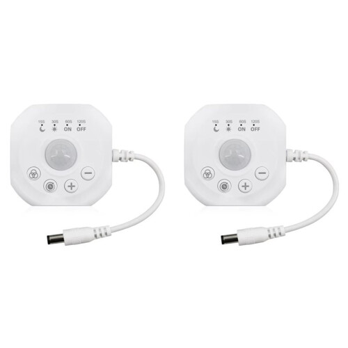 2X DC5-24V PIR Motion Sensor Light  LED Strip Controller Monochrome Dimmer  Timer Automatic Movement Detector