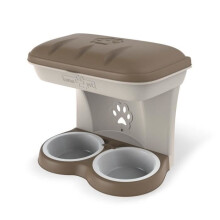 Doppelnapf - Bama Pets - Taupe - Hängend - Für Hunde - Innen