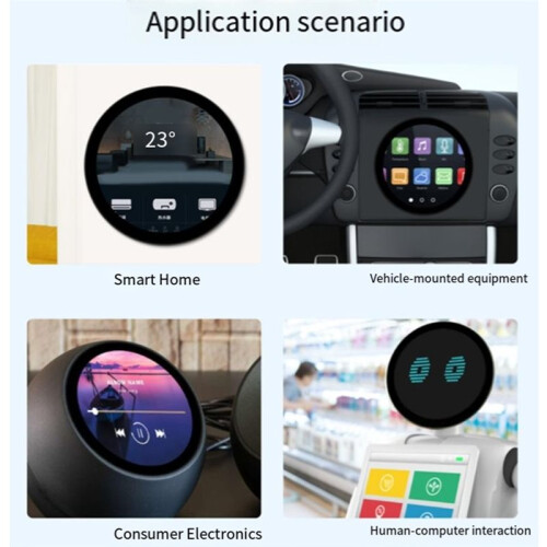For Raspberry Pi 5 7-Inch Display -Compatible Capacitive 10-Point Touchscreen Round 1080x1080 Fully Laminated 2