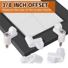 48 Pack 3/8 in Window Screen Holder Clips,Offset Window Screen Clips,White Screen Retainer Clips for Fastens Window