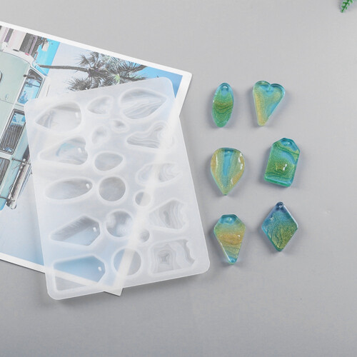 DIY Epoxy Mal Eiland Oorbellen Hanger Siliconen Mal Handleiding Spiegel Maat B 2