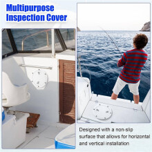 Paquet de 6 Trappes de Bateau Blanches Circulaires Antidérapantes, Couvercle de Trappe D'Inspection Amovible pour Bateau de 4 Pouces avec Pièces de