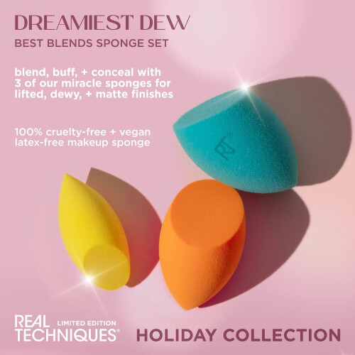 Real Techniques Real Techniques Dreamiest Dew Best Blends Sponge Kit, 3 Piece Limited Edition Gift Set 1