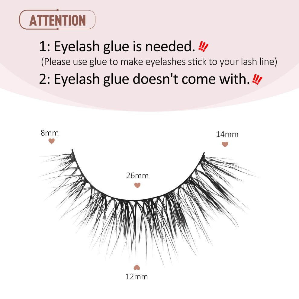 Onlyall False Lashes Natural Look False Eyelashes Natural Lashes Wispy Eyelashes Fake Eyelashes Strip Lashes Fake Lashes 14Mm Lashes D37