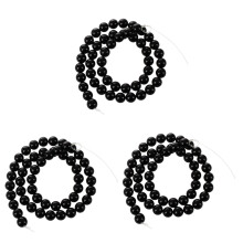 3X Rund Edle Schwarz Onyx Perlen Bead Strang Halbedelstein 8mm