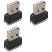 3X  Portable  Usb Led Car Light Car Interior Usb Atmosphere Light Plug and  Decorative Light Yellow