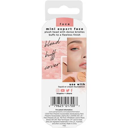 Real Techniques Real Techniques Mini Travel Size Expert Face Makeup Brush for Foundation (Packaging and Handle Colour May Vary) 1