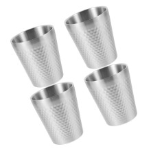 4Pcs 300ml Stainless Steel Beer Cup,Camping Drink Cups,Portable Coffee and Juice Tumblers for Party Football Game