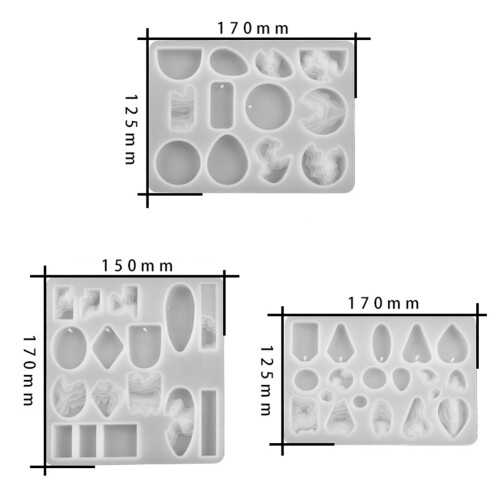 DIY Epoxy Mal Eiland Oorbellen Hanger Siliconen Mal Handleiding Spiegel Maat B 1