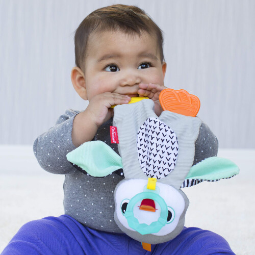 Infantino Cuddly Teether Penguin for Sensory Exploration - Silicone Teether, Teething Relief 2