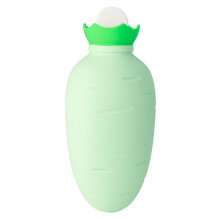 Botella de Agua Caliente de Silicona de 330 Ml. Botella de Agua Caliente Gruesa Bolsa de Agua Caliente de Invierno Calentador de Pies de Mano Verde
