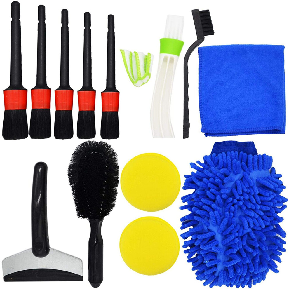 13Pcs Detailing Brush Set Car Cleaning Brushes Car Interior Washing Kit Tool For Car Air Vents Rim Dirt Dust Clean Tools 4713628355433