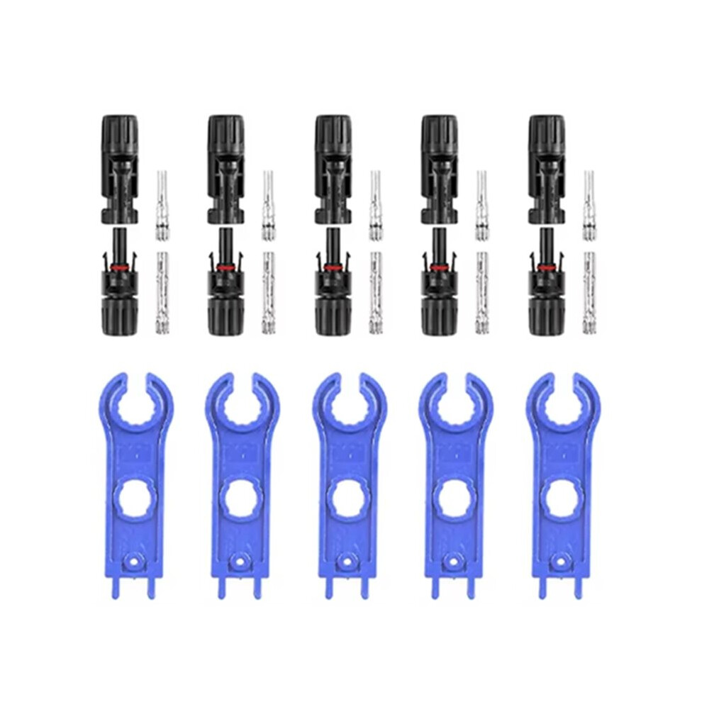Solar Pv Connector Kit - 1000V 30A Photovoltaic Panel Plug With Wrench For 2.5/4/6Mmâ² Cable B2 6031151151246