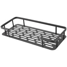 Bathroom Accessories Shelf Adhesive Suction No Drill Aluminum Wall Mount Corner Shelf Storage Rack 31.5X14X5cm Black