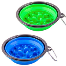 2 Pezzi Pieghevole Ciotola Del Cane, Lento Avanzamento Ciotola Del Cane, Pieghevole Pet Ciotola da Viaggio, per Campeggio Esterno Pet Food Acqua