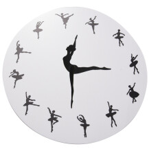 Charming Ballerina Wall Clock Baby Girl Nursery Decor Ballet Dancer Modern Wall Clock Ballet Dancing Girl Needle Hand Wall Watch