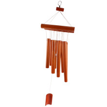 Hand-Crafted Bamboo Tubes Wind Chimes Hollow Tuned Music Natural Bamboo Wind Chime with a Ladder Top for Indoor and Outdoor