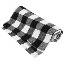 14 X 108 Inch Check Tafelloper Katoen-Polyestermix Handgemaakte Zwart-Witte Plaid voor Familiediner, Buiten- of Binnenfeesten, Thanksgiving,