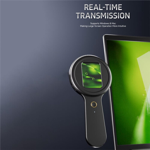 Handheld  Digital Magnifier Microscope 200X  Anti-Shake Electronic Magnifying Glass with 16 LEDs 2inch IPS Black 2