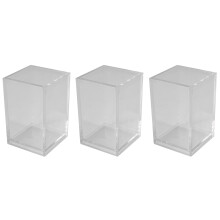 Acrylic Pen Holder Clear Desktop Pencil Cup Stationery Organizer Pot Holders for Office Desk (3 Pack)