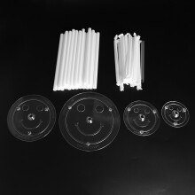 20 Stuks Witte Kunststof Taartstokjes Steunstaven met 4 Stuks Taartscheidingsplaten Taarten en 12 Stuks Transparante Taart