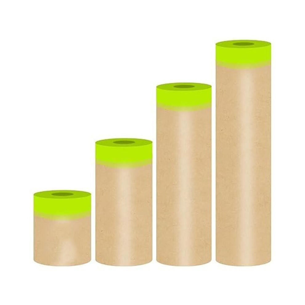 Pre Taped Masking Paper For Paintingadhesive Tape & Drape Painters Paper, Automotive Paint, House Decoration, Diy 4712893810784