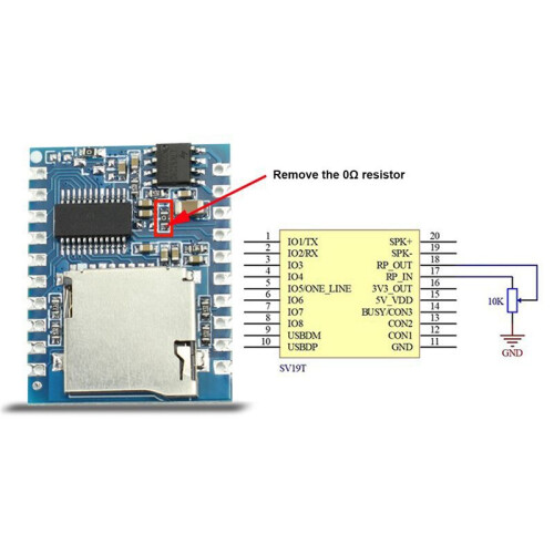 SV19T Voice Playback Module One-To-One Trigger Serial Port Control Segment Trigger MP3 Voice Module Support TF Card 1