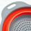 Red Collapsible Kitchen Colander Silicone Strainer Dishwasher Safe Approved 8