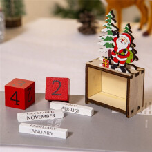 Merry Christmas Wooden Painted Santa Calendar Xmas Ornaments Christmas Decorations for Countdown Calendar Snowman