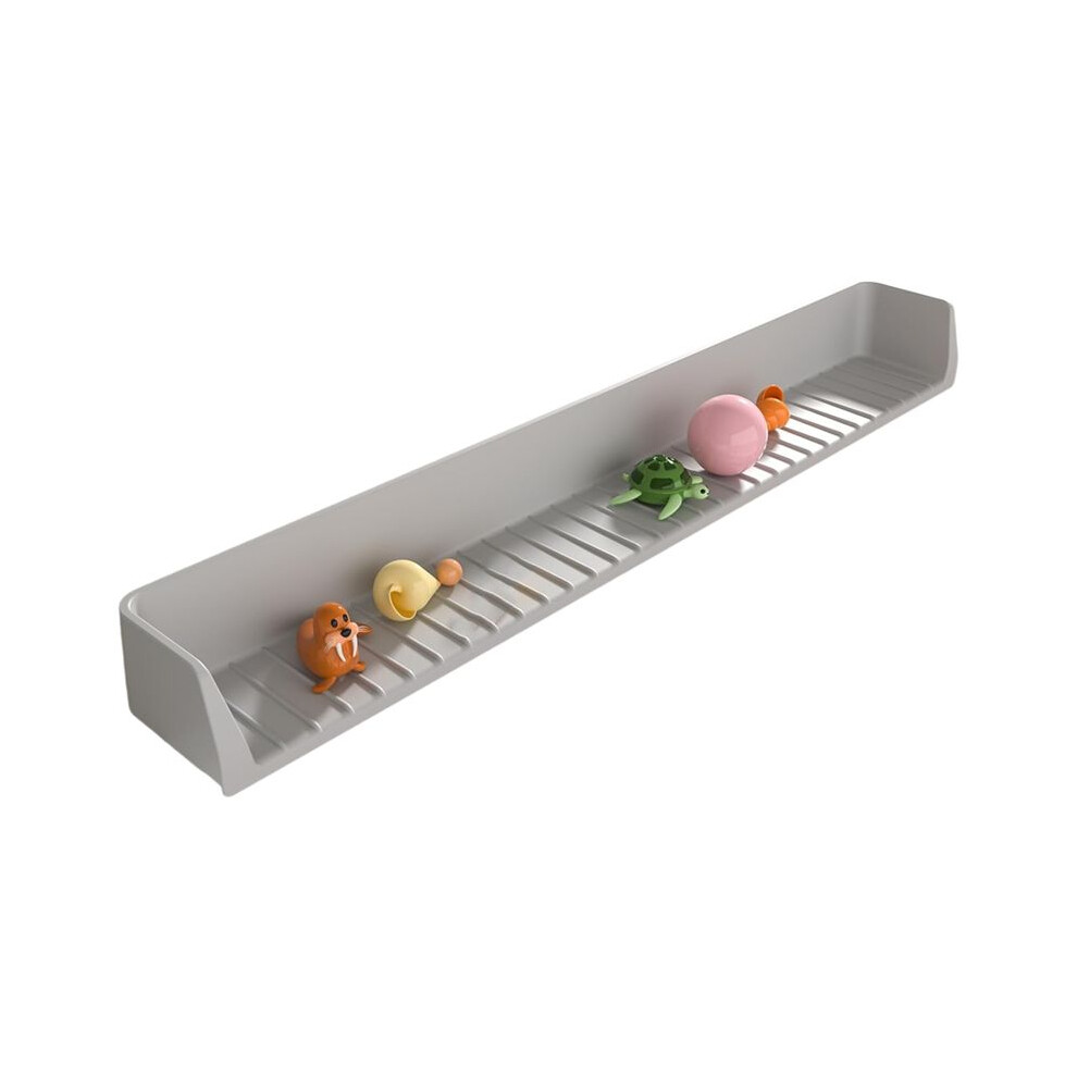 Longer  Guard for Bathtub Kids, Silicone Water  Guard, Toy Tray Holder for Tub, Bathtub  Guard Grey