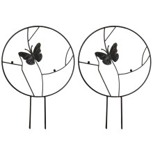 Confezione da 2 Tralicci da Giardino per Piante Rampicanti - Filo di Supporto nel Metallo per Piante di Vite Senza Ruggine da 16 Pollici con