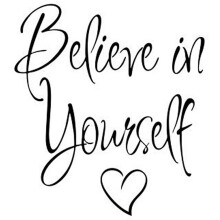 Phrase "Believe in Yourself" Children's Room Living Room Wall Sticker Removable Waterproof Wallpaper Decoration
