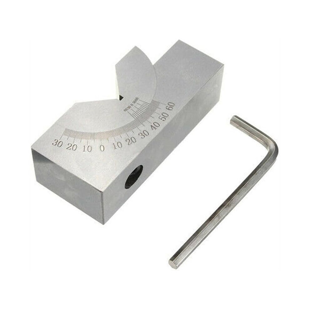 Precision Adjustable V Block With 60 Degree Angle Gauge For Milling Setup, Nickel Plated Steel Construction, Accuracy 4713147229611