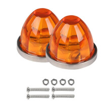 2 Luci Stroboscopiche A LED Color Anguria Color Ambra + Luci di Posizione Costanti, Luci Posteriori A Doppia Funzione per Tetto, Rimorchio, Camion,