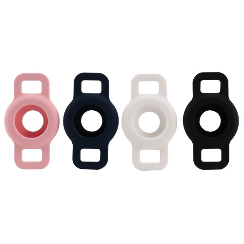Protective Case Compatible for AirTag 2021, 4 Pack Silicone Dog Cat Collar Pet Loop Holder,  Anti-Scratch