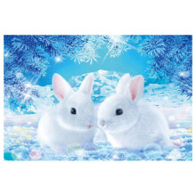 Trapano un Punta Tonda 5D Pittura Diamante DIY "Coniglio di Neve" Ricamo Punto Croce 5D Regalo per la Decorazione Domestica
